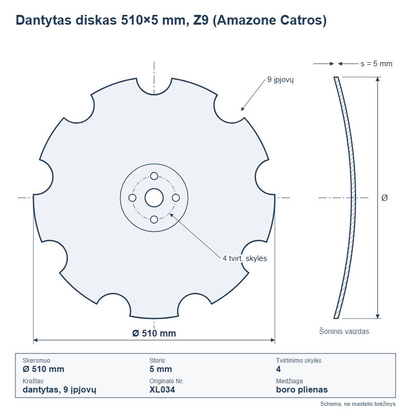 Dantytas diskas Z9 510×5 mm (XL034)