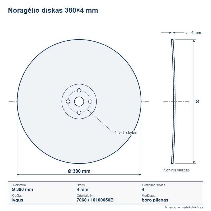 Noragėlio diskas 380×4 mm