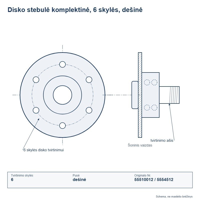 Stebulė 6 skylių, dešinė